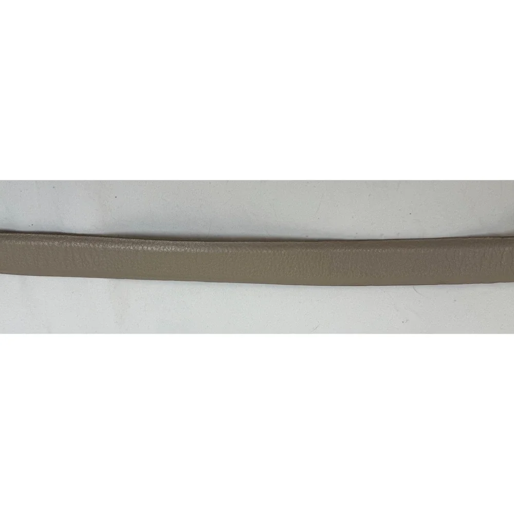 Chicos Taupe Genuine Leather Hook Belt Gold Hardware M/L Minimalist - Picture 4 of 9